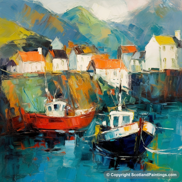 Painting - Portree Harbour - Scottish Harbours