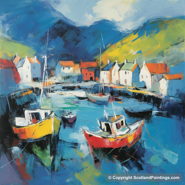 Painting - Portree Harbour - Scottish Harbours