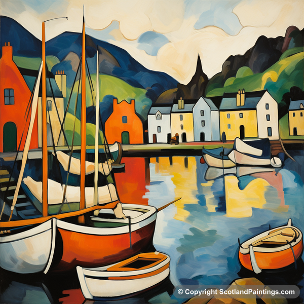 Painting - Portree Harbour - Scottish Harbours