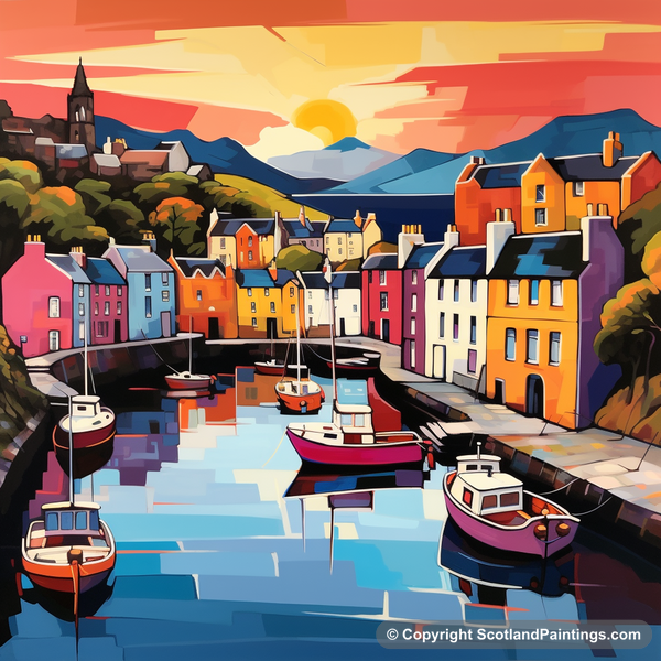 Painting - Portree Harbour - Scottish Harbours