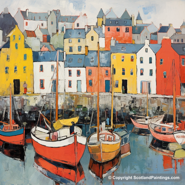 Painting - Portree Harbour - Scottish Harbours