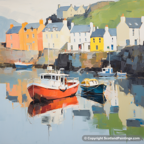 Painting - Portree Harbour - Scottish Harbours