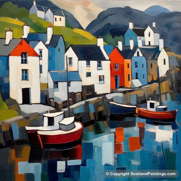 Painting - Portree Harbour - Scottish Harbours