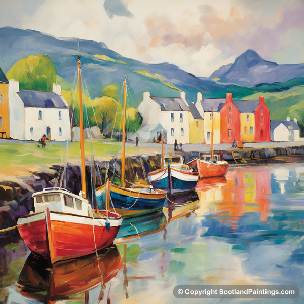 Painting - Portree Harbour - Scottish Harbours