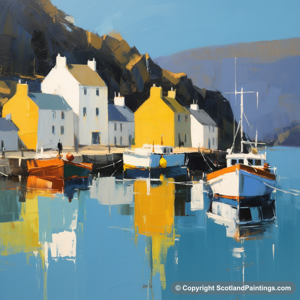 Painting - Portree Harbour - Scottish Harbours