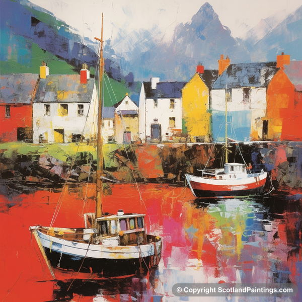 Painting - Portree Harbour - Scottish Harbours