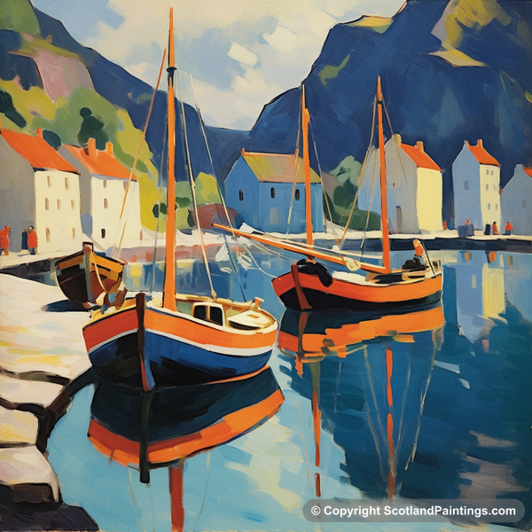 Painting - Portree Harbour - Scottish Harbours