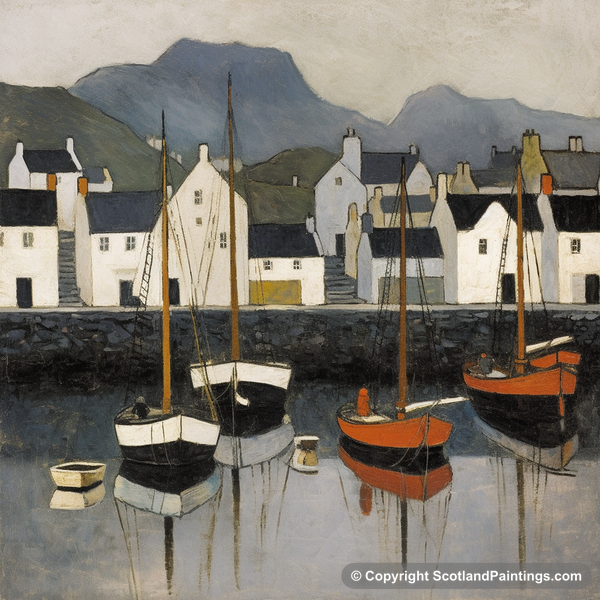 Painting - Portree Harbour - Scottish Harbours