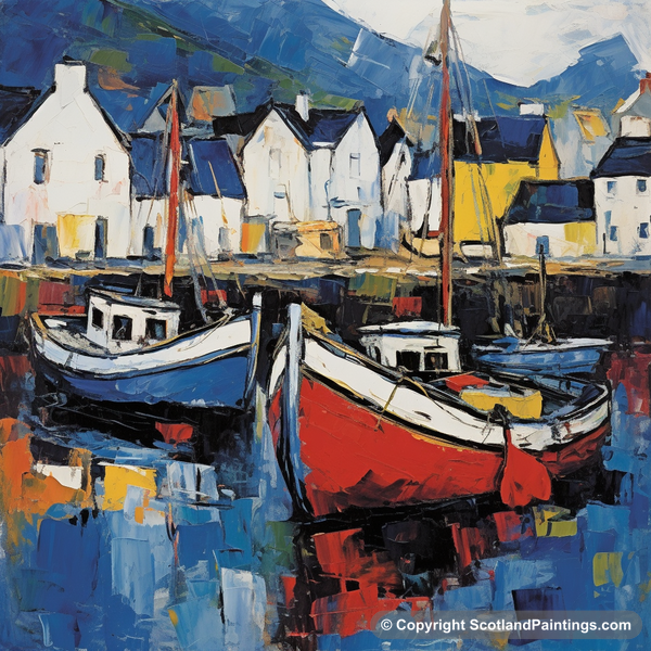 Painting - Portree Harbour - Scottish Harbours