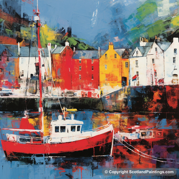 Painting - Portree Harbour - Scottish Harbours