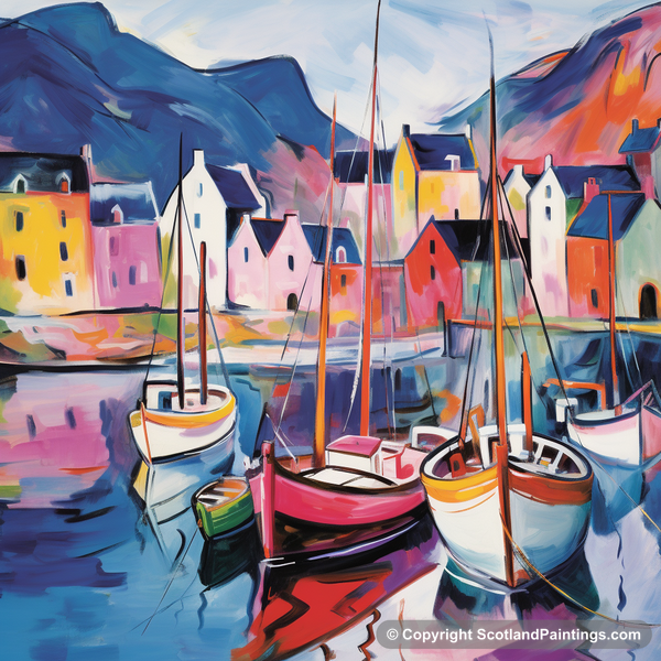 Painting - Portree Harbour - Scottish Harbours