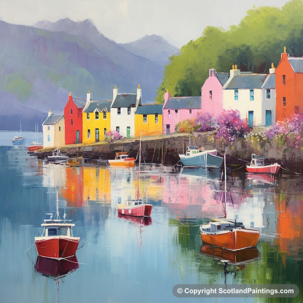 Painting - Portree Harbour - Scottish Harbours