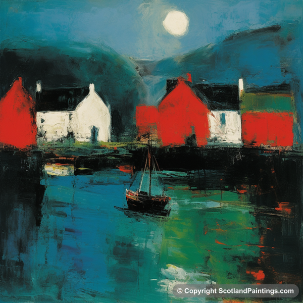 Painting - Portree Harbour - Scottish Harbours