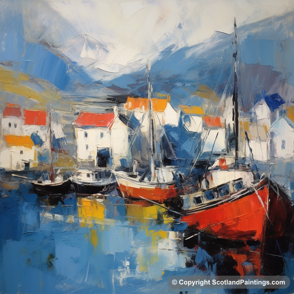 Painting - Portree Harbour - Scottish Harbours