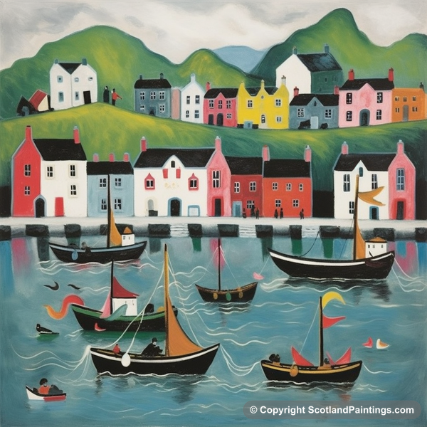 Painting - Portree Harbour - Scottish Harbours