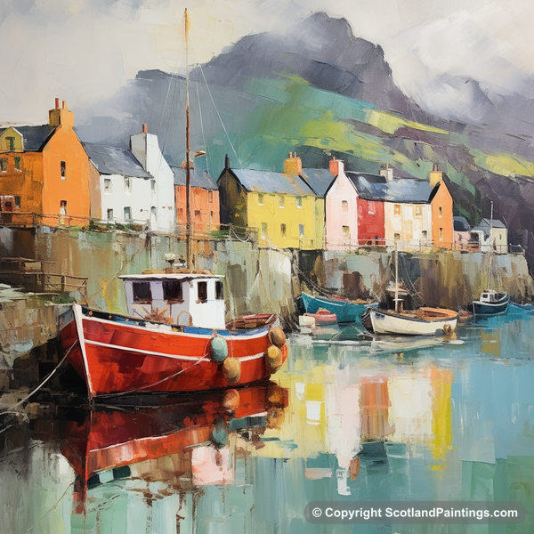 Painting - Portree Harbour - Scottish Harbours