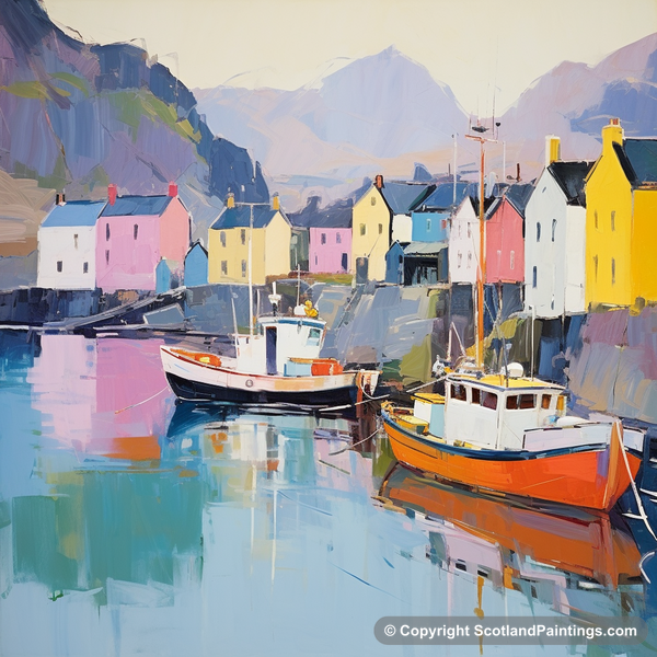 Painting - Portree Harbour - Scottish Harbours