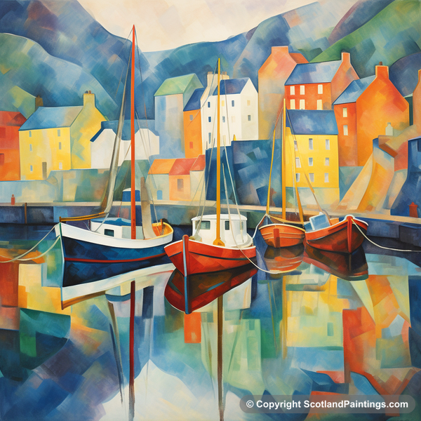 Painting - Portree Harbour - Scottish Harbours