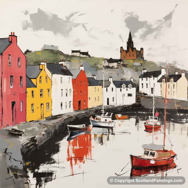 Painting - Portree Harbour - Scottish Harbours