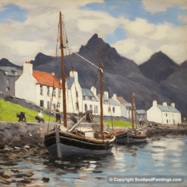 Painting - Portree Harbour - Scottish Harbours