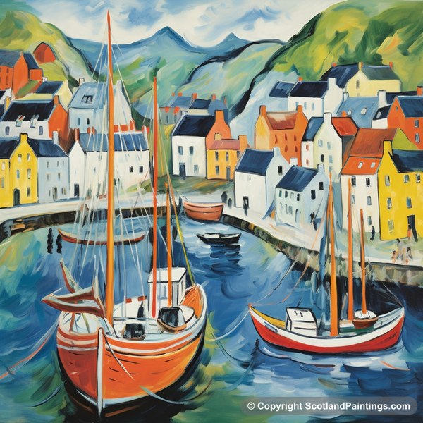 Painting - Portree Harbour - Scottish Harbours