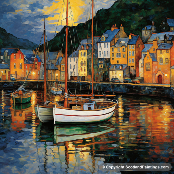 Painting - Portree Harbour - Scottish Harbours