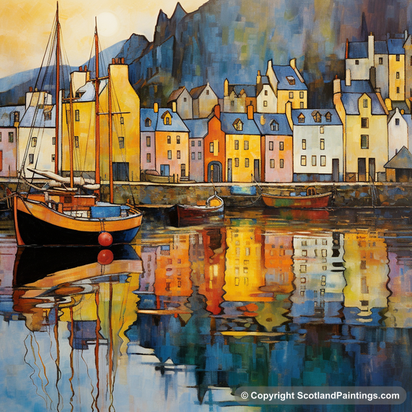 Painting - Portree Harbour - Scottish Harbours