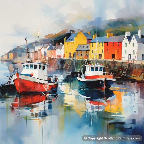 Painting - Portree Harbour - Scottish Harbours