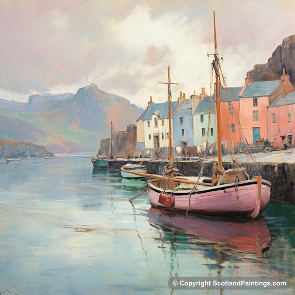 Painting - Portree Harbour - Scottish Harbours