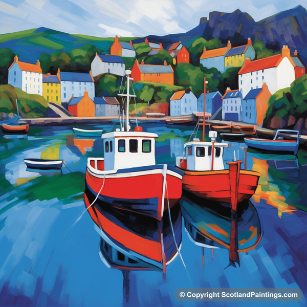 Painting - Portree Harbour - Scottish Harbours