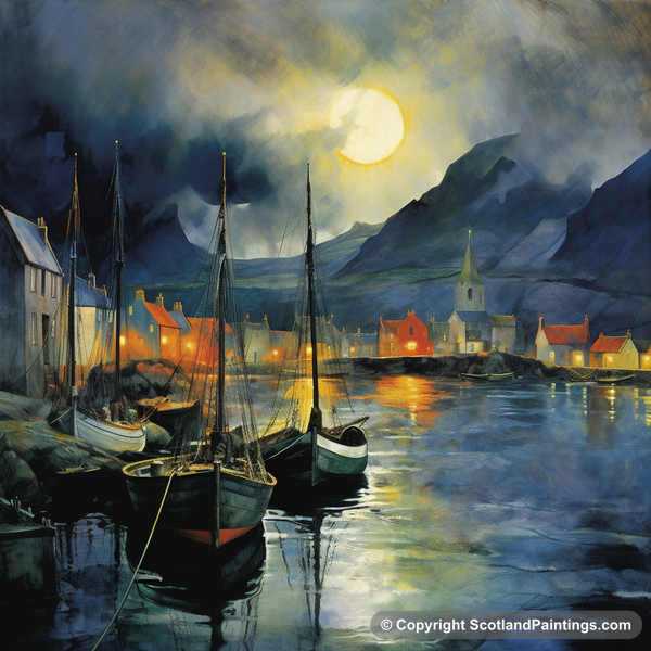 Painting - Portree Harbour - Scottish Harbours