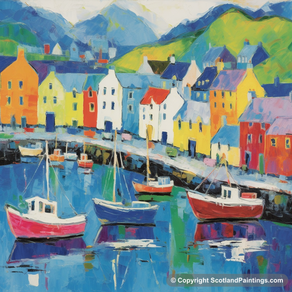 Painting - Portree Harbour - Scottish Harbours