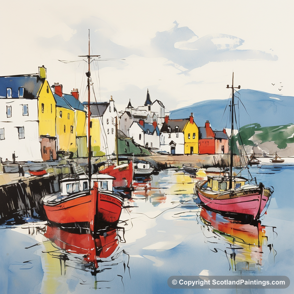 Painting - Portree Harbour - Scottish Harbours