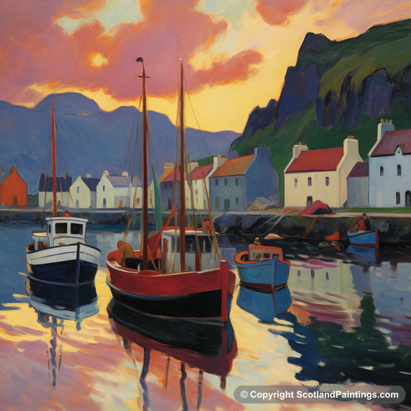 Painting - Portree Harbour - Scottish Harbours