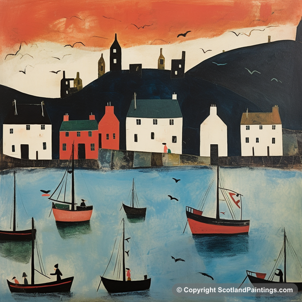 Painting - Portree Harbour - Scottish Harbours