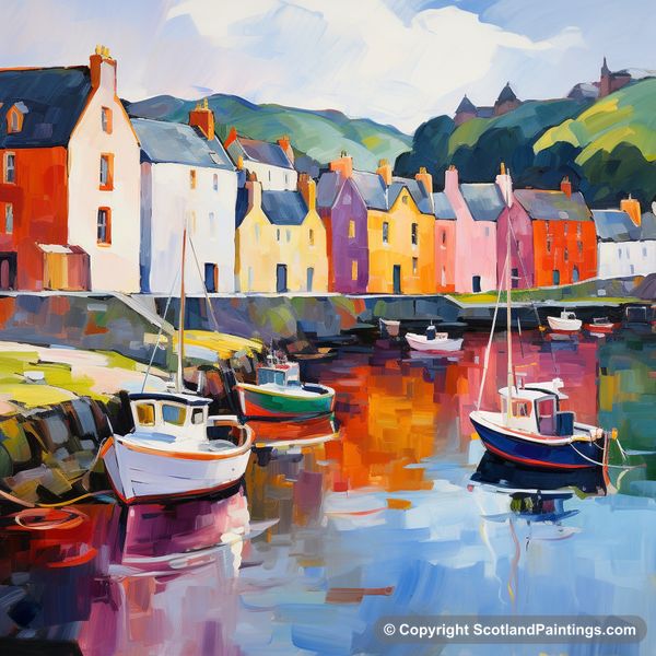 Painting - Portree Harbour - Scottish Harbours