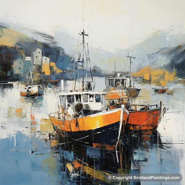 Painting - Portree Harbour - Scottish Harbours