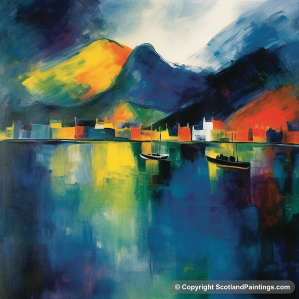 Painting - Portree Harbour - Scottish Harbours