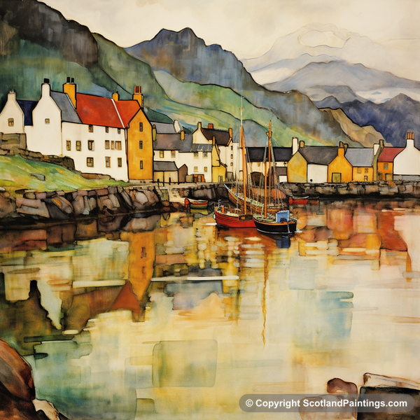 Painting - Portree Harbour - Scottish Harbours