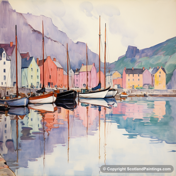 Painting - Portree Harbour - Scottish Harbours