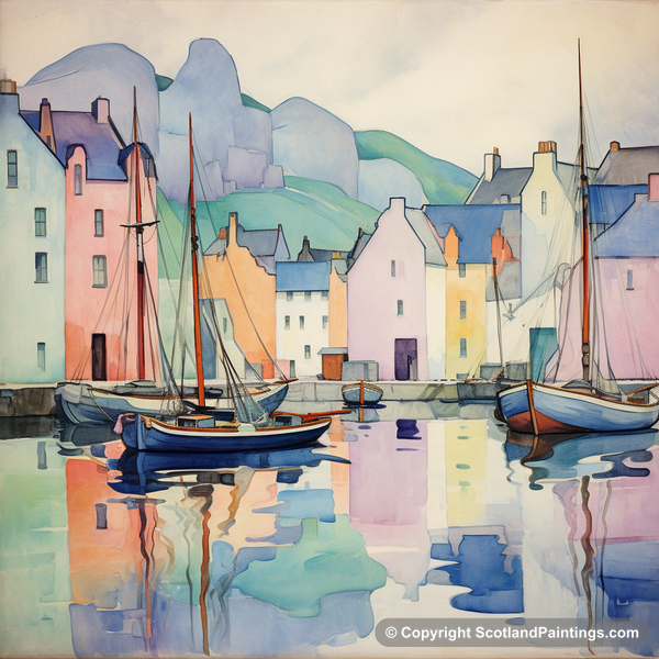 Painting - Portree Harbour - Scottish Harbours