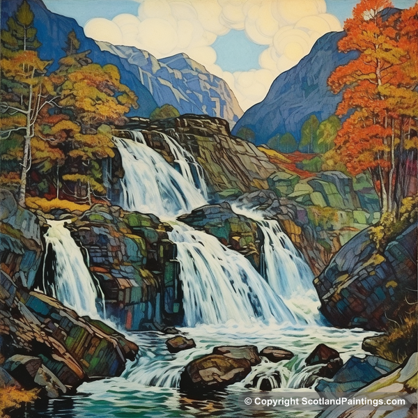 Painting - Plodda Falls - Scottish Waterfalls