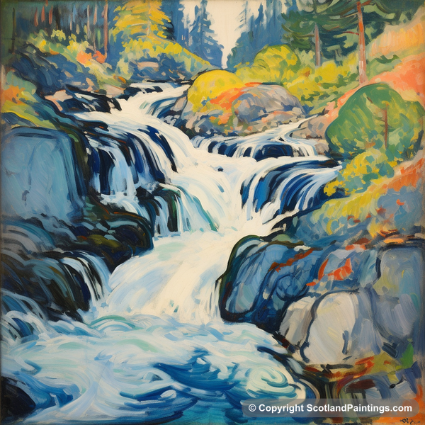 Painting - Plodda Falls - Scottish Waterfalls