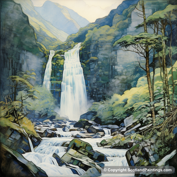 Painting - Steall Falls - Scottish Waterfalls