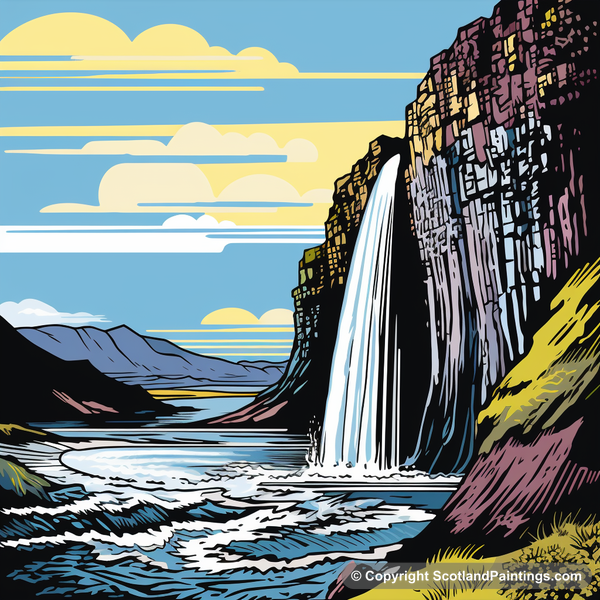 Painting - Mealt Falls - Scottish Waterfalls