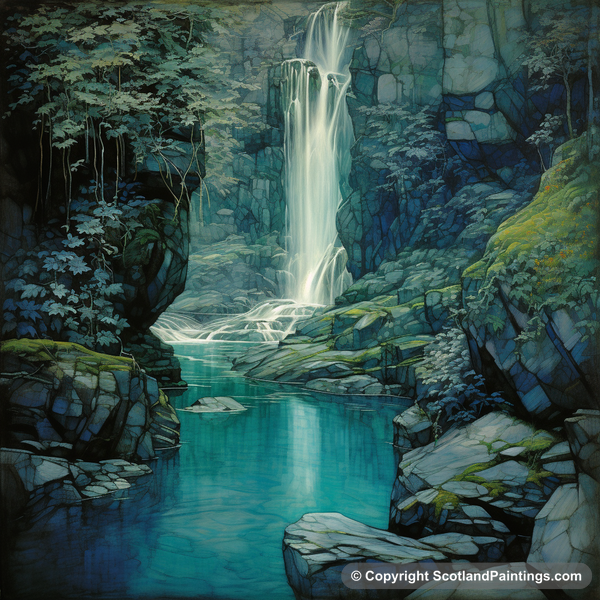 Painting - Mealt Falls - Scottish Waterfalls