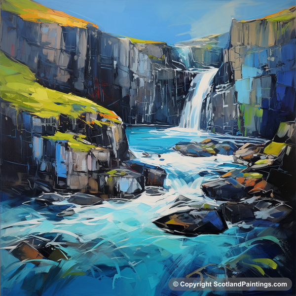 Painting - Mealt Falls - Scottish Waterfalls