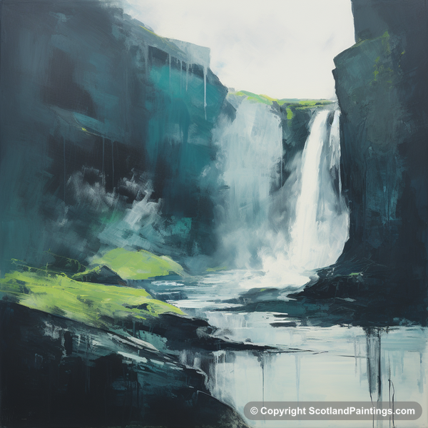 Painting - Mealt Falls - Scottish Waterfalls