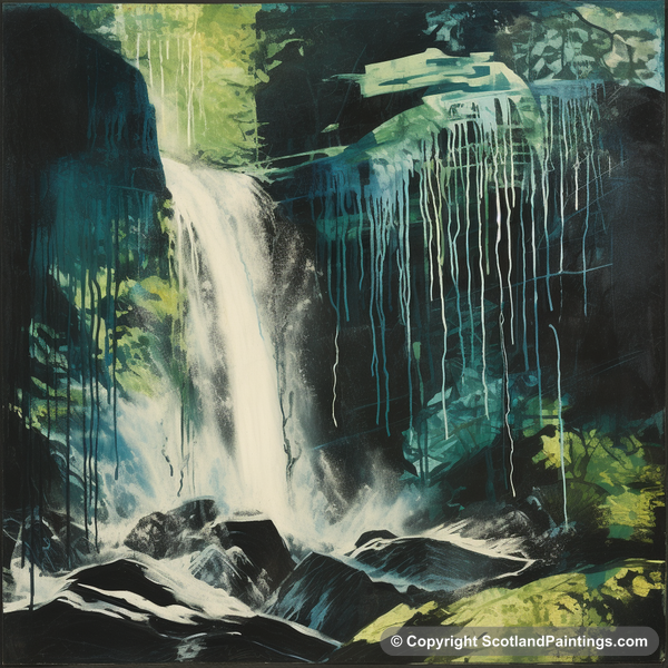 Painting - Plodda Falls - Scottish Waterfalls