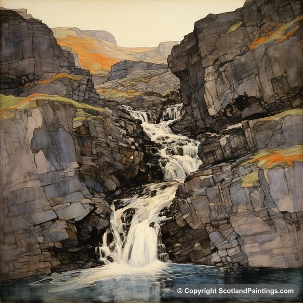 Painting - Mealt Falls - Scottish Waterfalls